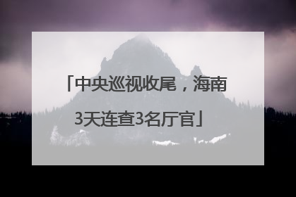 中央巡视收尾，海南3天连查3名厅官